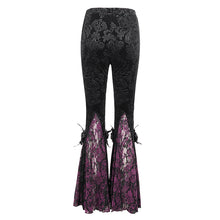 Load image into Gallery viewer, EPT01402 Black and purple Gothic velveteen embossed flared pants