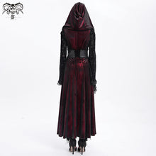 Load image into Gallery viewer, CT26002 Red Gothic shiny velvet halterneck hooded women coat