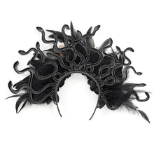 Load image into Gallery viewer, EAS021 Medusa Snake Head Feather Headband