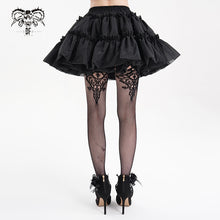 Load image into Gallery viewer, SKT226 black lolita women Organza gathered puffy bustle A line skirt