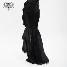 Load image into Gallery viewer, SKT23601 Black Gothic embossed velvet fishtail skirt