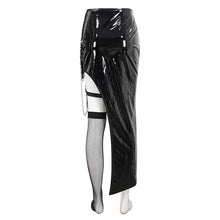 Load image into Gallery viewer, SKT178 Irregular patent leather skirt