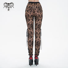 Load image into Gallery viewer, PT10702 Gothic brown queen patterned printed sexy ladies see through leggings