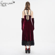 Load image into Gallery viewer, ESKT04302 Red Velvet halterneck strappy dress
