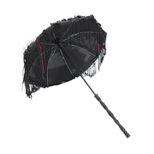 Load image into Gallery viewer, EAS035 Gothic tassel bead chain wooden handle small umbrella