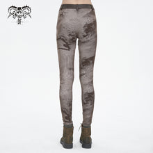 Load image into Gallery viewer, PT24002 Brown Women cloud point stretchy cracked knit leather leggings