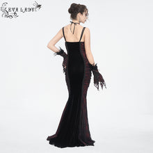Load image into Gallery viewer, ESKT046 Gothic velvet lace tube top fishtail dress