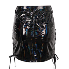 Load image into Gallery viewer, SKT174 Symphony Glazed Leather Lace Up Skirt