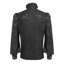 Load image into Gallery viewer, SHT14601 Black Gothic two-tone cashew jacquard long-sleeved shirt