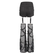 Load image into Gallery viewer, PT235 side hollow out rhombus mesh and herringbone pattern decoration Suspender trousers
