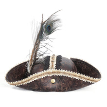 Load image into Gallery viewer, AS189 Punk brown cracked pirate hat
