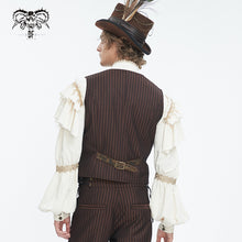 Load image into Gallery viewer, WT08702 Brown Steampunk gentleman striped vest