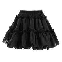 Load image into Gallery viewer, SKT226 black lolita women Organza gathered puffy bustle A line skirt