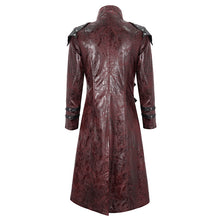 Load image into Gallery viewer, CT22302 Red Cracked leather stand collar long men's jacket