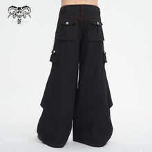 Load image into Gallery viewer, PT245 Twill material contrasting red thick thread wide leg men's pants