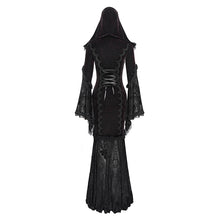 Load image into Gallery viewer, SKT24002 Dark Red Long Trumpet Sleeve Gothic Fishtail Hooded Dress