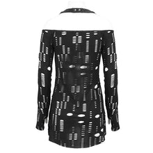 Load image into Gallery viewer, TT245 Ripped Knit Off-Shoulder Halter Neck Long Sleeve T-Shirt