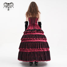 Load image into Gallery viewer, SKT22402 red party Gothic long suspender dress