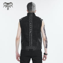 Load image into Gallery viewer, WT075 heat seal backing Cross Pattern Horn Rivet Men's Vest