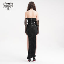 Load image into Gallery viewer, SKT215 Punk V-neck halter neck stretchy knit twill dress