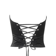 Load image into Gallery viewer, CST007 Patterned Leather lace-up Studded Punk Corset