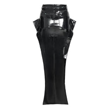 Load image into Gallery viewer, SKT252 Patent Leather Fishtail Punk Skirt