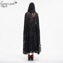 Load image into Gallery viewer, ECA012 Embroidered Lace Net Hooded Shawl