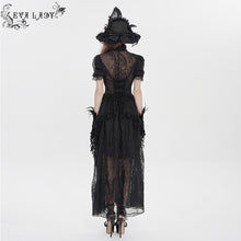 Load image into Gallery viewer, ESKT082 Gothic Branch-Embroidered Chiffon Long Cardigan Dress