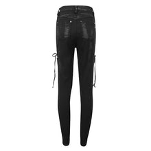 Load image into Gallery viewer, PT210 punk ripped mesh lace up trousers
