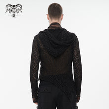 Load image into Gallery viewer, TT186 Punk Hooded Irregular Big Net T-shirt
