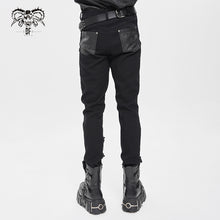 Load image into Gallery viewer, PT286 Twill and faux leather multi-strap punk trousers