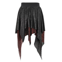 Load image into Gallery viewer, SKT18002 black and red a line Small skirt with irregular hem