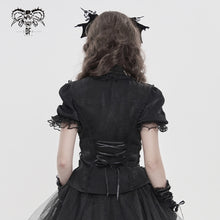 Load image into Gallery viewer, SHT15101 Lolita Shimmer Chiffon Pleated Short-Sleeve Blouse