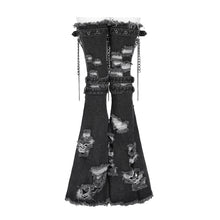 Load image into Gallery viewer, AS313 Distressed long denim leg warmers (punk style)