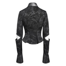 Load image into Gallery viewer, SHT143 Long-sleeved faux leather shirt with random lines patterns