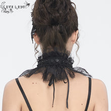 Load image into Gallery viewer, EAS015 Eyelash lace and pleated lace stand collar