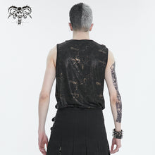 Load image into Gallery viewer, TT250 Bronze gold Stamping Sleeveless Men's Knitted T-Shirt