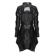 Load image into Gallery viewer, CT27601 Punk-Style Mid-Length Coat with Glossy Finish and Multiple Straps