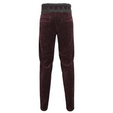Load image into Gallery viewer, PT22602 Wine Gothic high waist chenille men's trousers