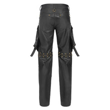 Load image into Gallery viewer, PT301 Punk-style Straight-Leg Faux Leather Trousers (Convertible into Shorts)