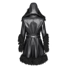 Load image into Gallery viewer, CT264 Punk curly hooded leather jacket