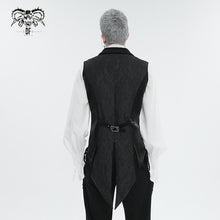 Load image into Gallery viewer, WT07601 Black Gothic jacquard peak lapel swallowtail men's suit vest