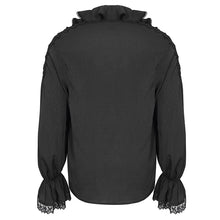 Load image into Gallery viewer, SHT10901 Black Gothic V-neck chiffon shirt for men