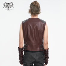 Load image into Gallery viewer, WT08602 wine hand brushed leather men vest