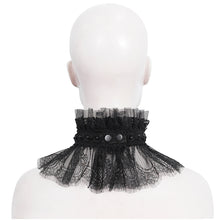 Load image into Gallery viewer, EAS015 Eyelash lace and pleated lace stand collar