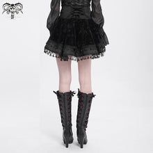 Load image into Gallery viewer, SKT23001 Black Women Gothic Rose Jacquard Skirt