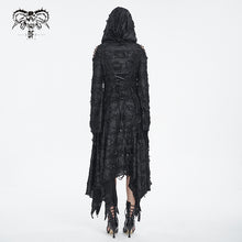 Load image into Gallery viewer, CT225 Dark tattered hooded knitted women's jacket