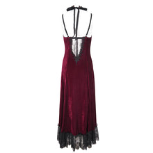 Load image into Gallery viewer, ESKT04302 Red Velvet halterneck strappy dress