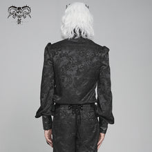 Load image into Gallery viewer, SHT14601 Black Gothic two-tone cashew jacquard long-sleeved shirt