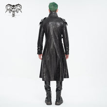 Load image into Gallery viewer, CT22301 Cracked leather stand collar long men's jacket